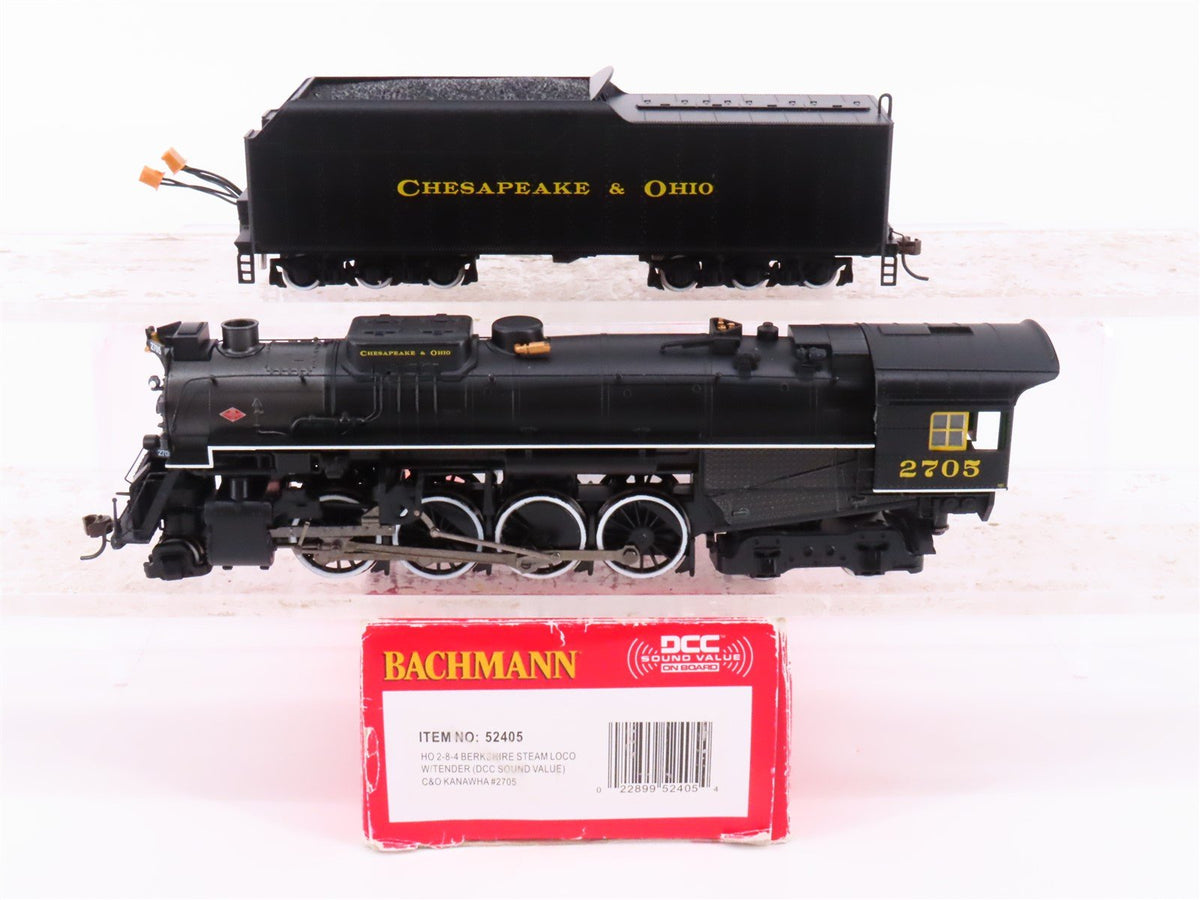 HO Scale Bachmann 52405 C&amp;O 2-8-4 Berkshire Steam #2705 w/ DCC &amp; Sound