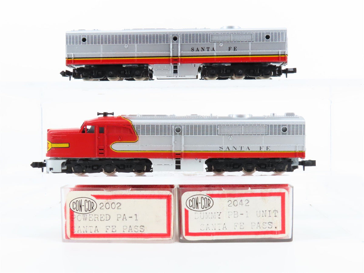 N Scale Con-Cor 2002/2042 ATSF Santa Fe &quot;Warbonnet&quot; ALCO PA1/PB1 Diesel Set