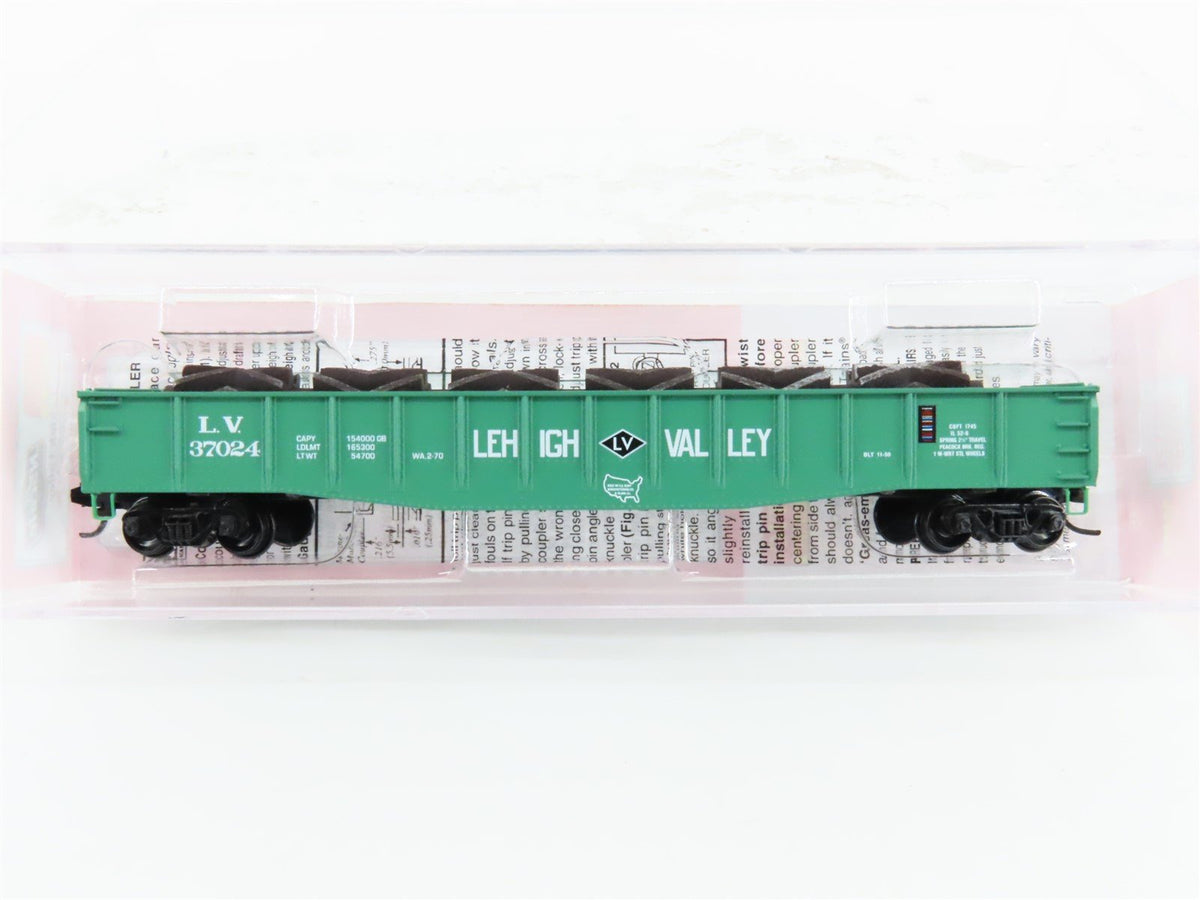 N Micro-Trains MTL NSE 06-24 LV Lehigh Valley 50&#39; Drop-End Gondola #37024 w/Load