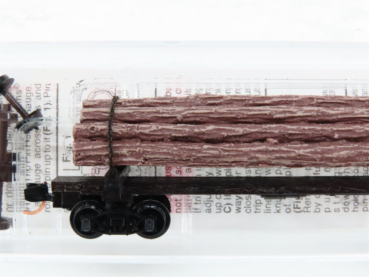 N Scale Micro-Trains MTL 113020 Unlettered 40&#39; Skeleton Log Car w/ Load #2