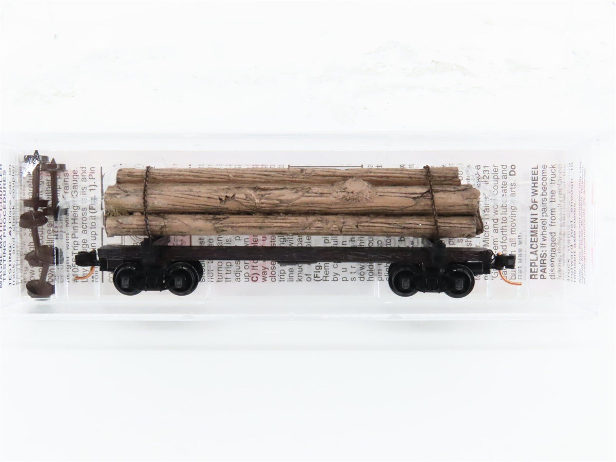 N Scale Micro-Trains MTL 113040 Unlettered 40&#39; Skeleton Log Car w/ Load #6