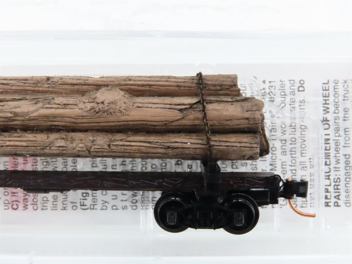 N Scale Micro-Trains MTL 113040 Unlettered 40&#39; Skeleton Log Car w/ Load #6