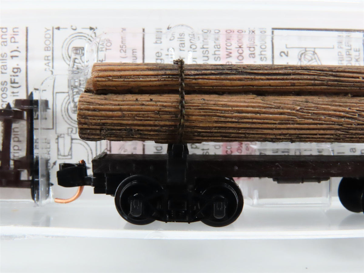 N Scale Micro-Trains MTL 113510 Unlettered 30&#39; Skeleton Log Car w/ Load #4