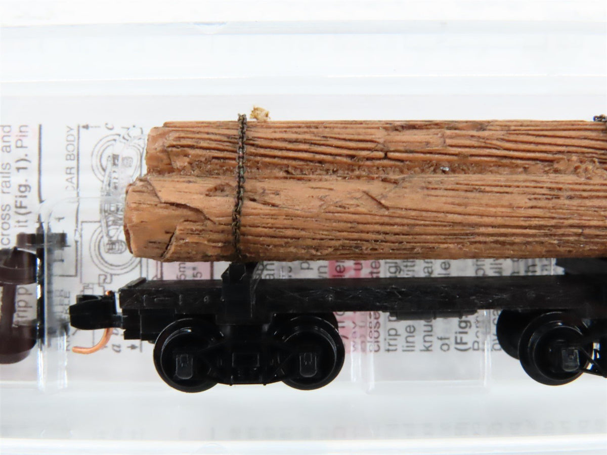 N Scale Micro-Trains MTL 113520 Unlettered 30&#39; Skeleton Log Car w/ Load #5