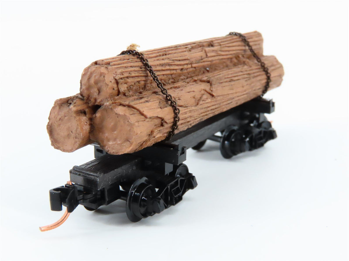 N Scale Micro-Trains MTL 113520 Unlettered 30&#39; Skeleton Log Car w/ Load #5