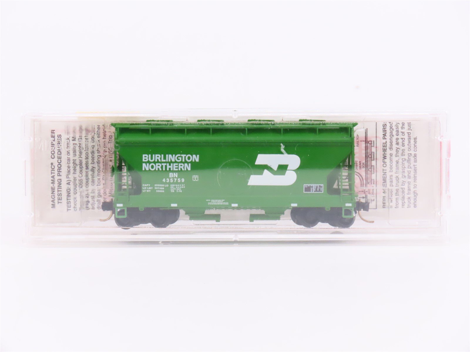 N Micro-Trains MTL 92080 BN Burlington Northern 2-Bay Covered Hopper #435759