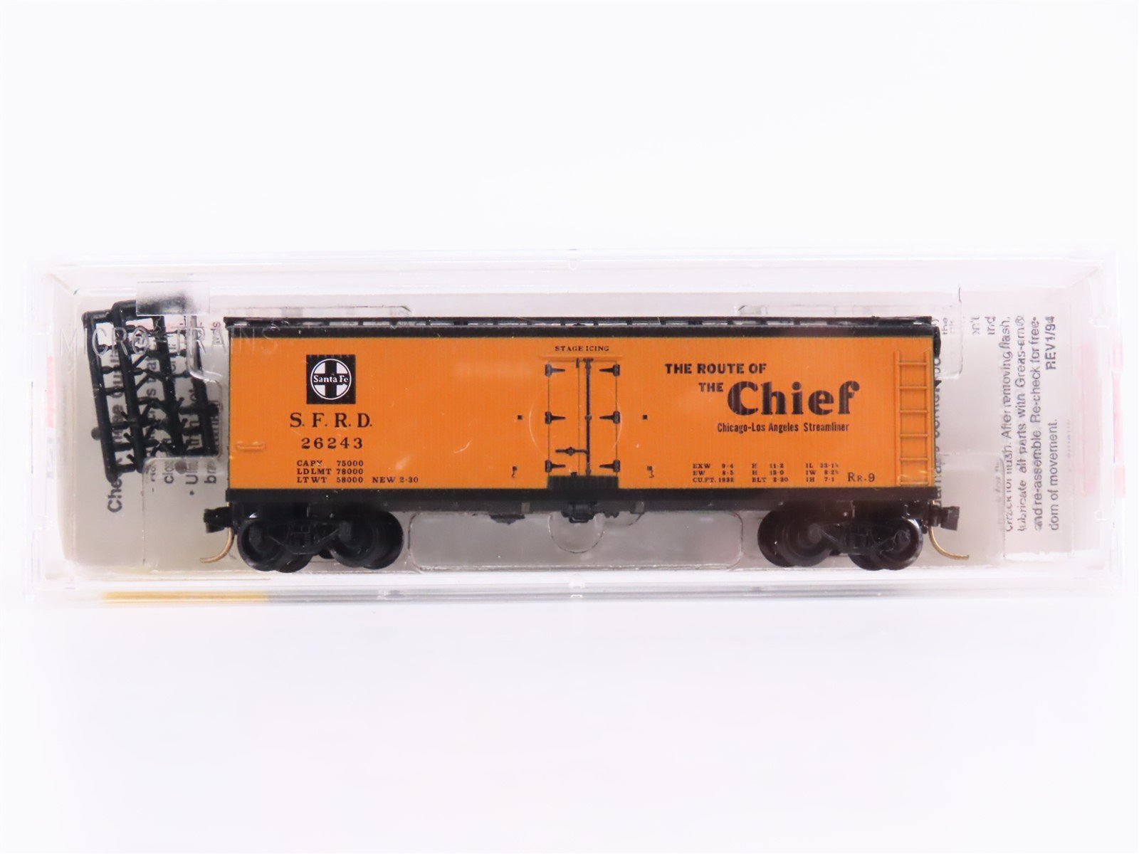 N Scale Micro-Trains MTL 47230 SFRD Santa Fe Chief 40' Wood Reefer #26243