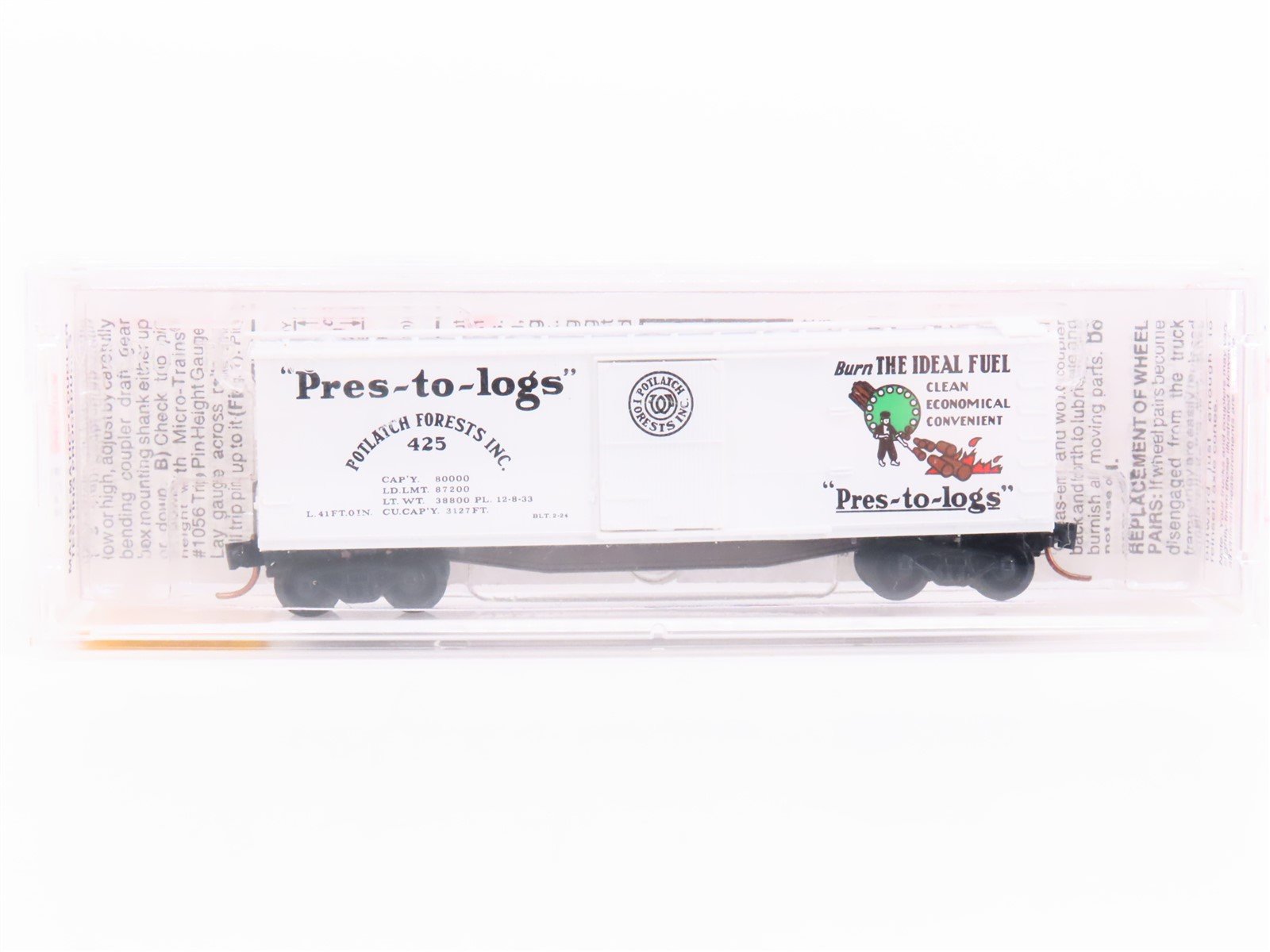 N Scale Micro-Trains Line MTL 42060 Potlach Forests 40' Single Door Box Car #425