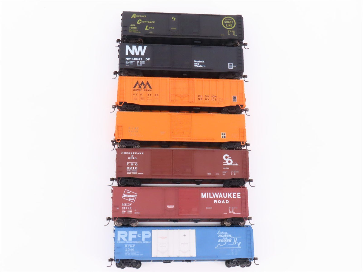 Lot of 7 HO Scale Accurail MILW/VTR/ACL/EJ&amp;E/C&amp;O/RF&amp;P/N&amp;W Boxcars