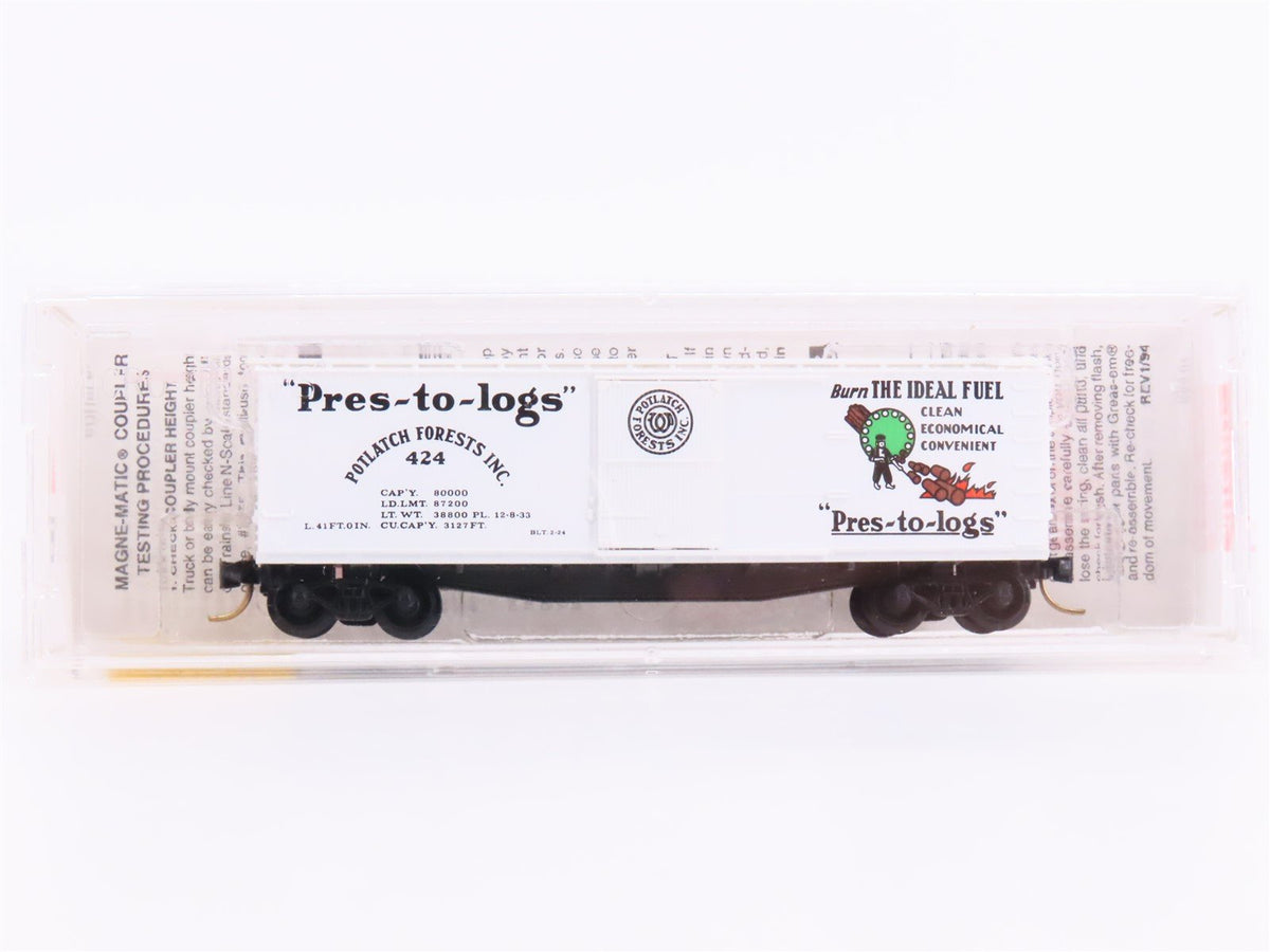 N Scale Micro-Trains MTL 42060 Potlach Forests 40&#39; Single Door Box Car #424