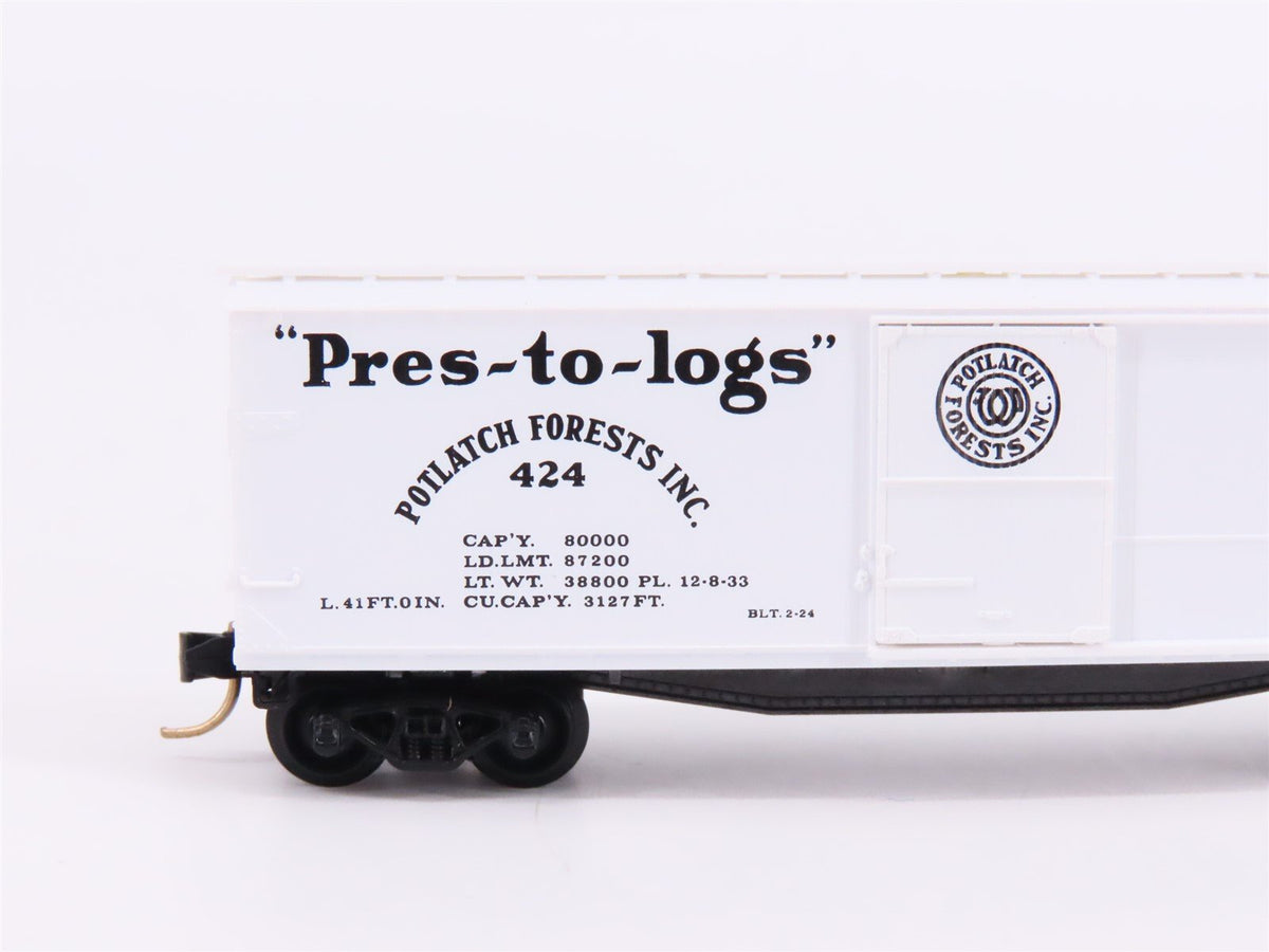 N Scale Micro-Trains MTL 42060 Potlach Forests 40&#39; Single Door Box Car #424