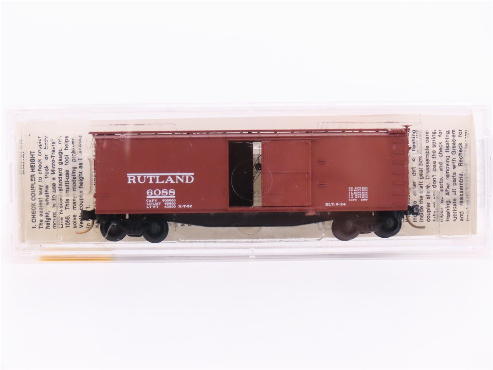 N Scale Micro-Trains MTL 39130 RUT Rutland 40' Single Door Box Car #6088