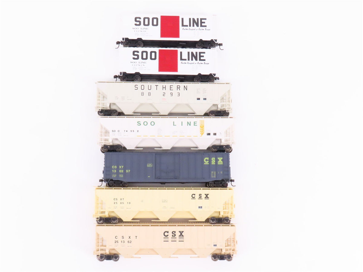 Lot of 7 HO Scale Accurail &amp; Unbranded SOO/CSXT Boxcars &amp; Hopper Cars