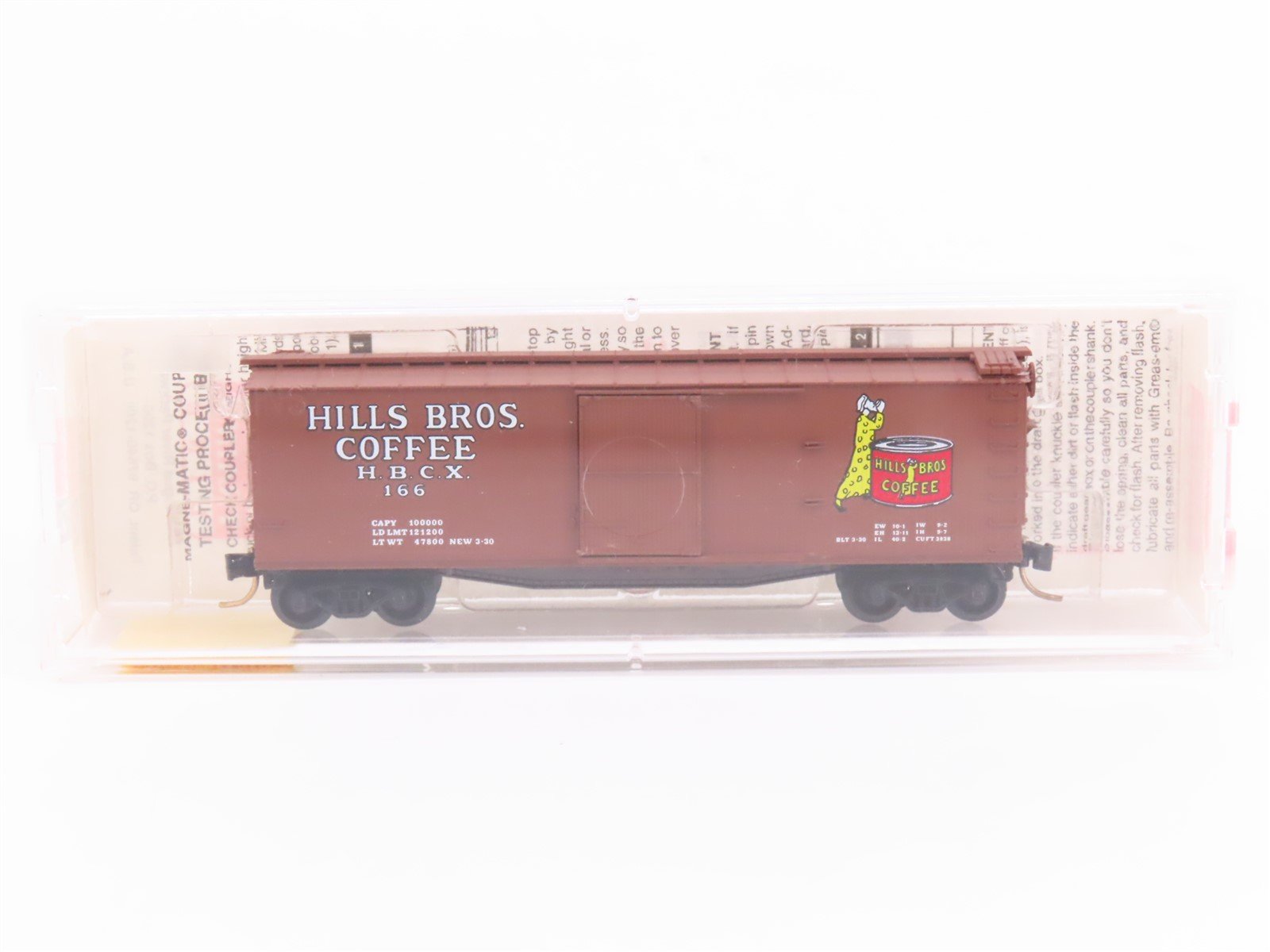 N Scale Micro-Trains MTL 42100 HBCX Hills Bros Coffee 40' Box Car #166