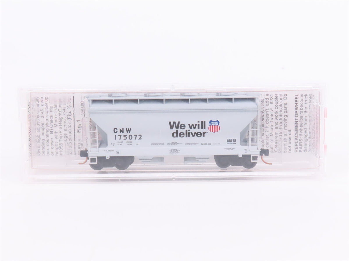 N Scale Micro-Trains MTL 92130 UP CNW Chicago Northwestern 2-Bay Hopper #175072