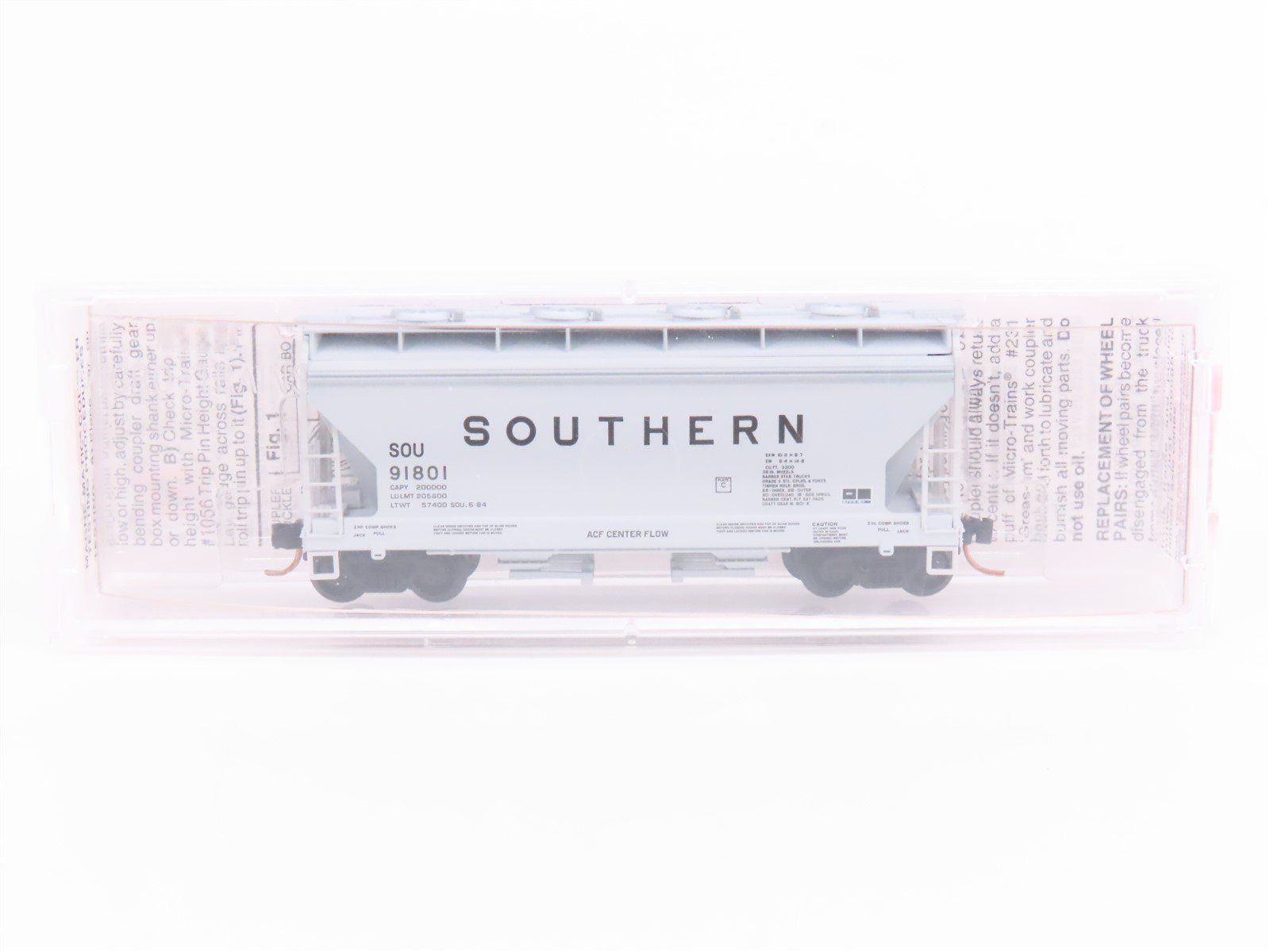 N Scale Micro-Trains MTL 92120 SOU Southern Railroad 2-Bay Covered Hopper #91801
