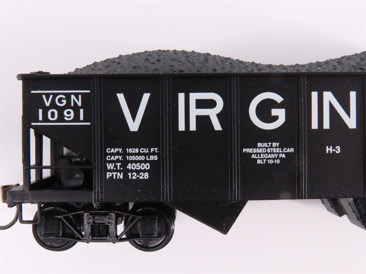 Lot of 4 HO Scale Bowser VGN Virginian 2-Bay Hopper Cars w/ Coal Loads