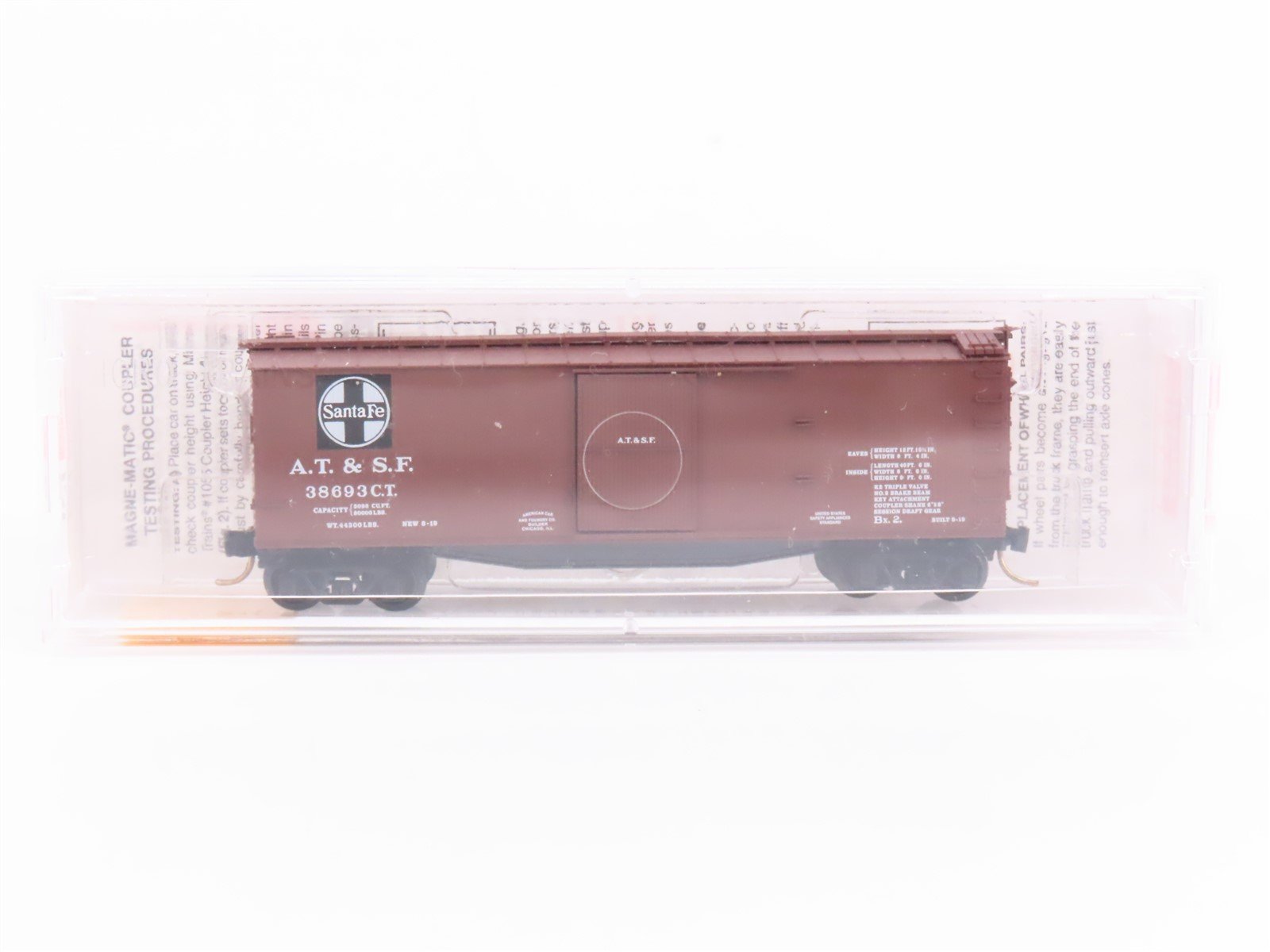 N Scale Micro-Trains MTL 39060 ATSF Santa Fe Railroad 40' Wood Box Car #38693CT