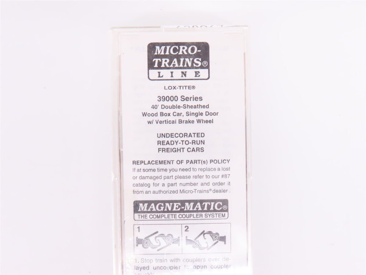 N Scale Micro-Trains MTL Undecorated Brown 40&#39; Single Door Wood Box Car