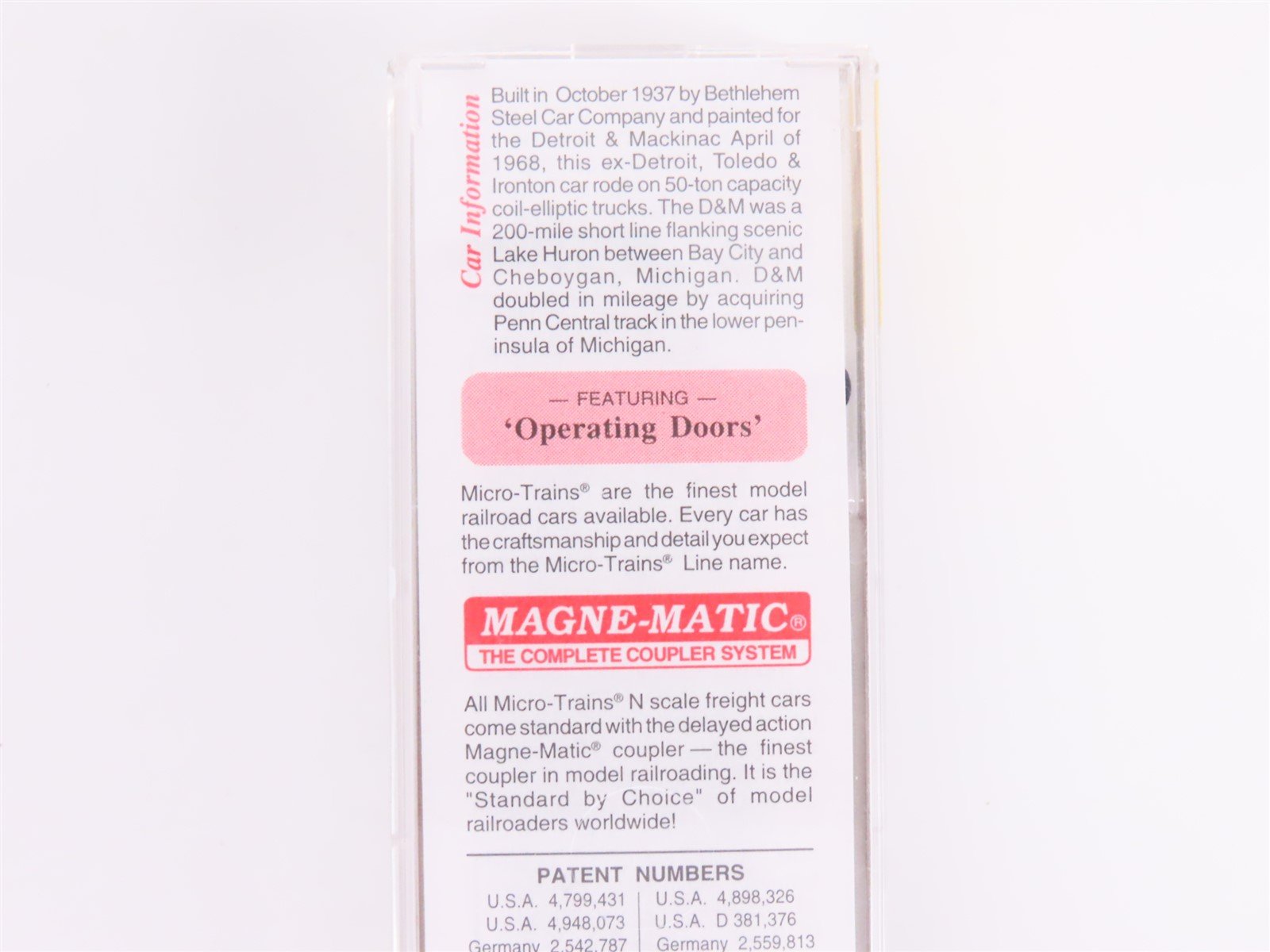 N Scale Micro-Trains MTL 79030 D&M Detroit & Mackinac Railroad 50' Box Car #3440