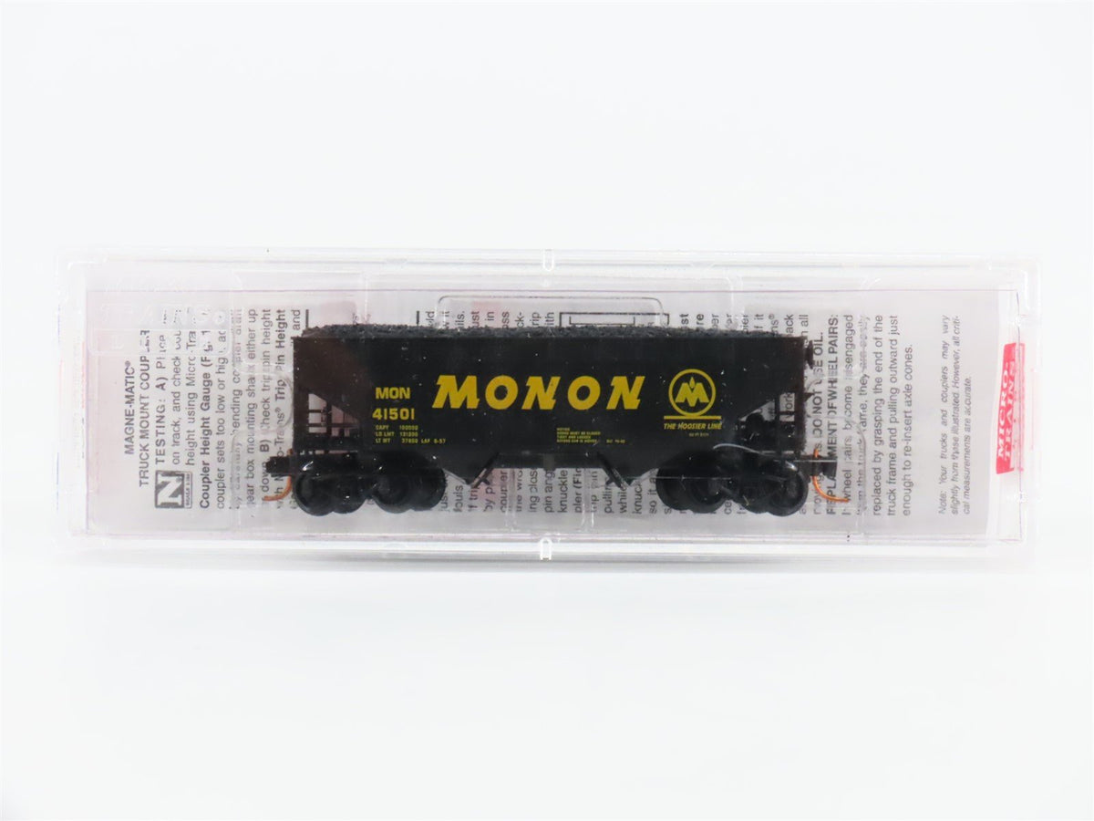 N Micro-Trains MTL 05500370 MON Monon &quot;Hoosier Line&quot; 2-Bay Hopper #41501 w/ Load