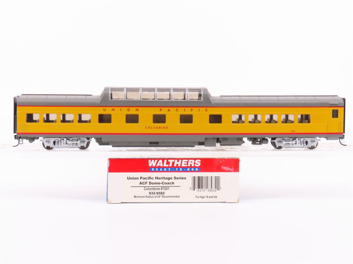 HO Scale Walthers 932-9582 UP Union Pacific Dome-Coach Passenger Car &quot;Columbus&quot;