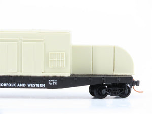 N Micro-Trains MTL 04500020 N&W 50' Flat Car #202536 w/ Industrial AC Unit Load