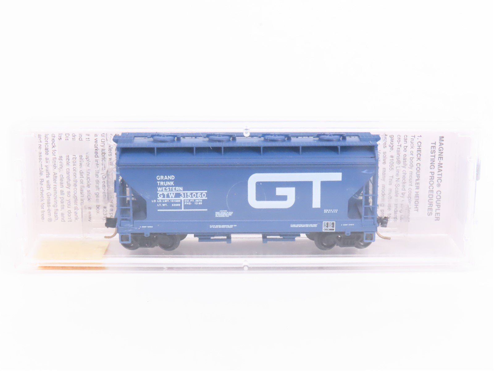 N Scale Micro-Trains Line MTL 92010 GTW Grand Trunk Western 2-Bay Hopper #315060