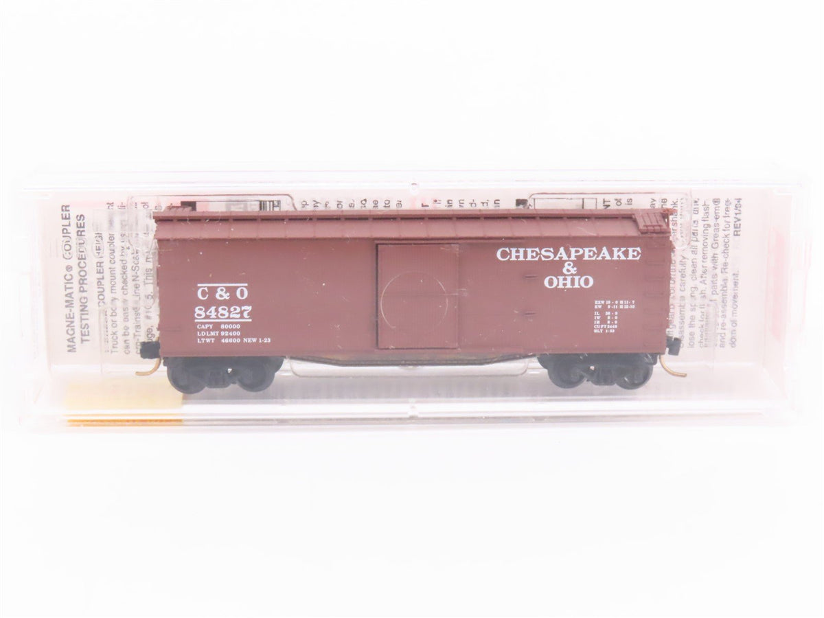 N Scale Micro-Trains Line MTL 39170 C&amp;O Chesapeake &amp; Ohio 40&#39; Box Car #84827