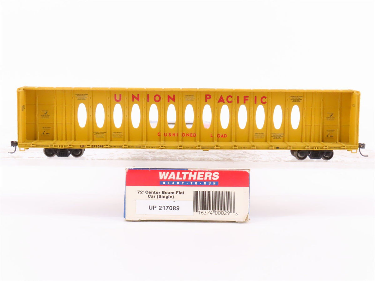 HO Scale Walthers UP Union Pacific 72&#39; Centerbeam Flatcar #217089