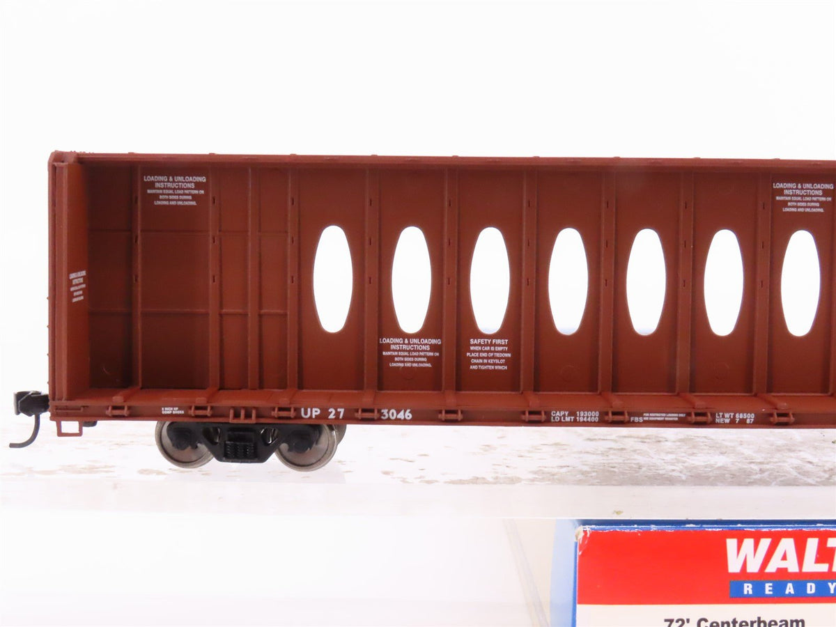 HO Scale Walthers 932-61256 UP Union Pacific 72&#39; Centerbeam Flatcar #273046