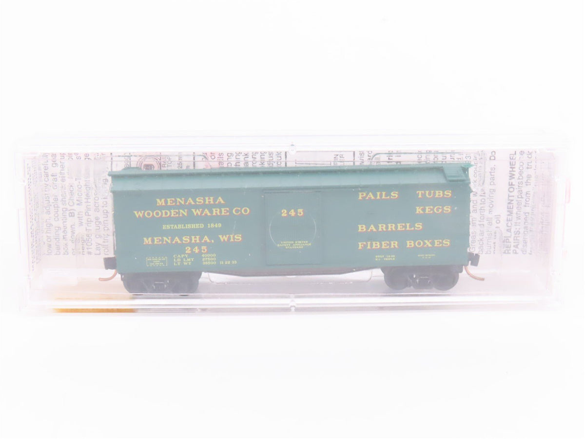 N Scale Micro-Trains Line MTL 39200 Menasha Wooden Ware 40&#39; Box Car #245