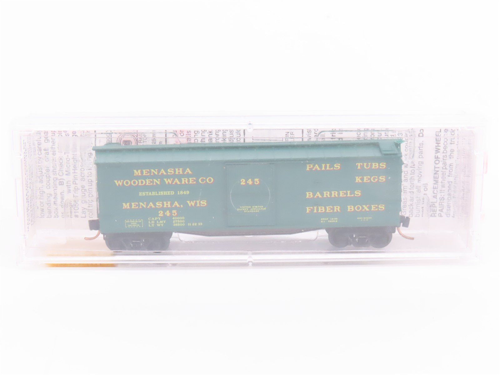 N Scale Micro-Trains Line MTL 39200 Menasha Wooden Ware 40' Box Car #245