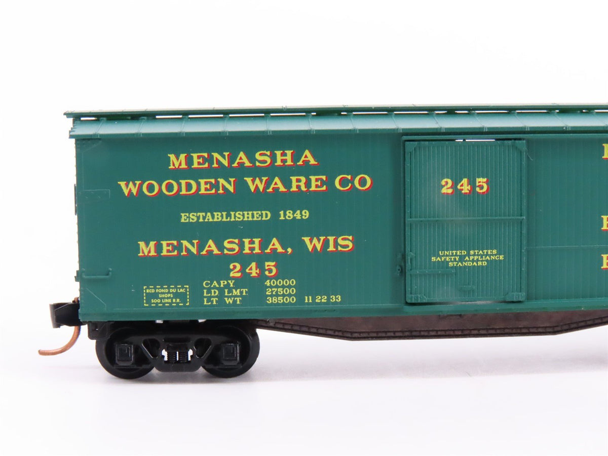 N Scale Micro-Trains Line MTL 39200 Menasha Wooden Ware 40&#39; Box Car #245