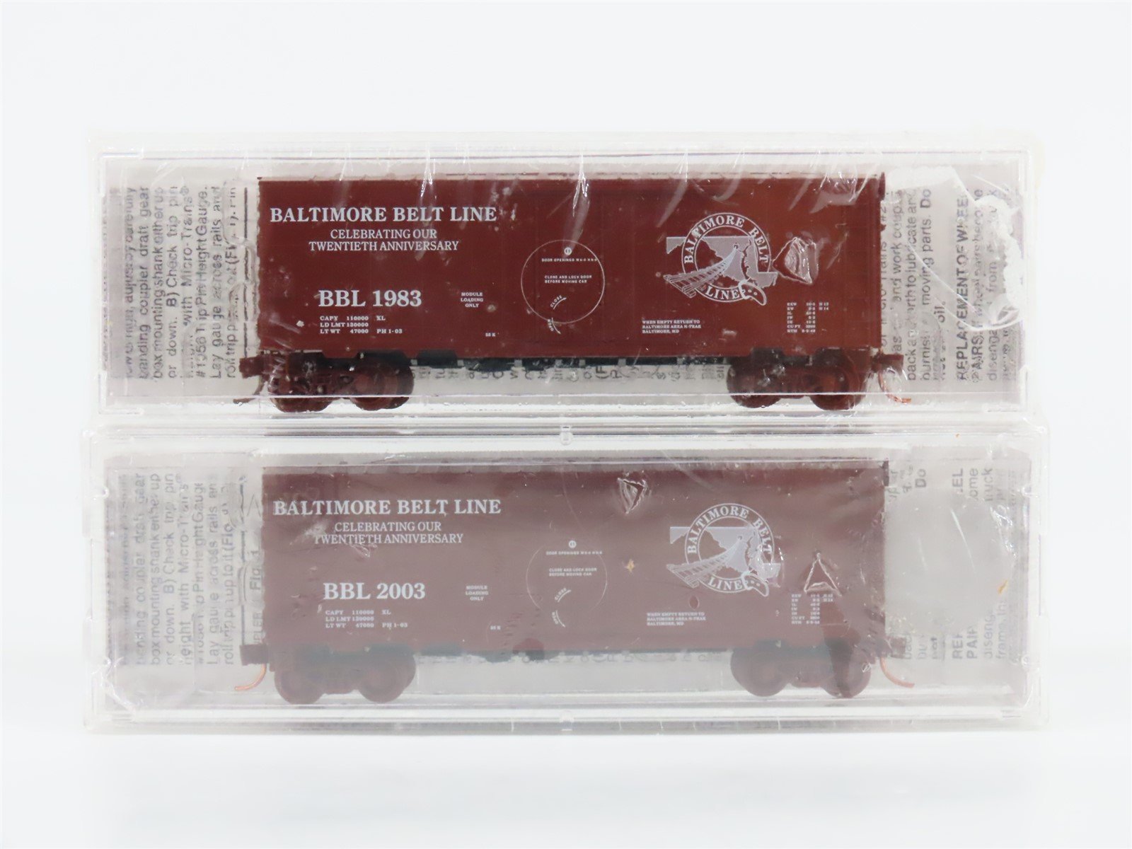 N Micro-Trains MTL Special Run BBL Baltimore Belt Line 40' Box Cars 2-Pack