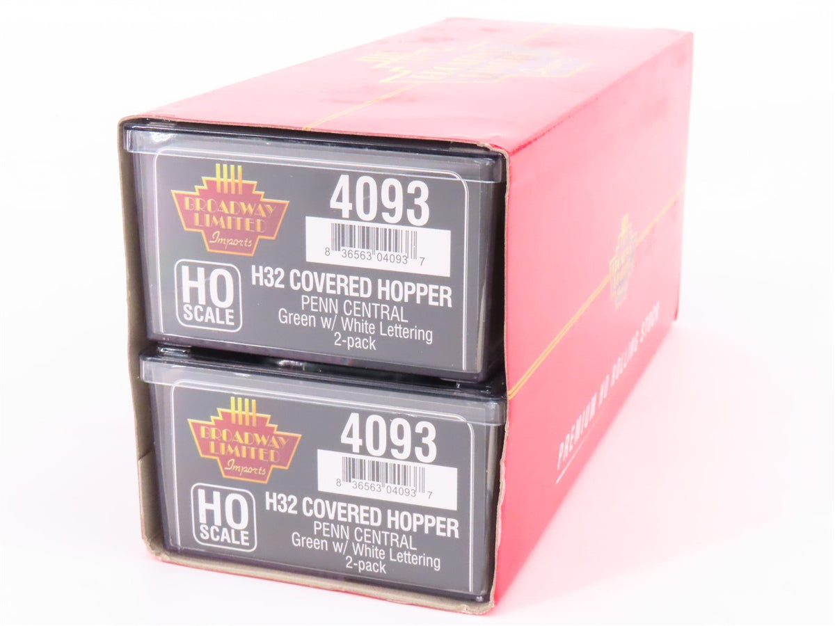 HO Broadway Limited BLI 4093 PC Penn Central H32 5-Bay Covered Hopper 2-Pack