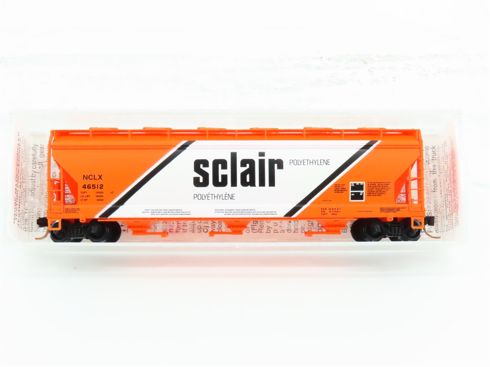 N Scale Micro-Trains Line MTL 93040 NCLX Sclair 3-Bay Covered Hopper #46512