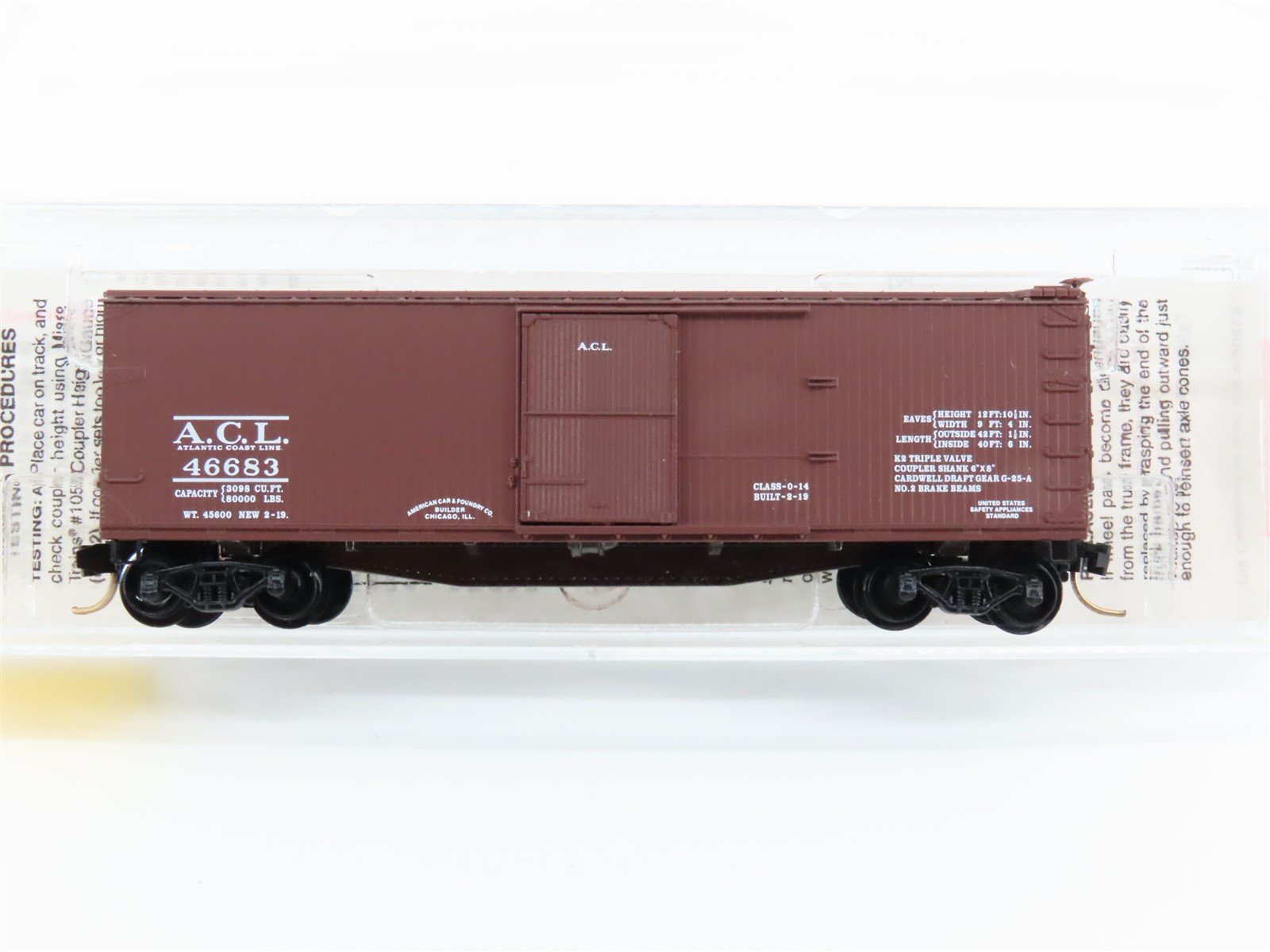 N Scale Micro-Trains Line MTL 39080 ACL Atlantic Coast Line 40' Box Car #46683