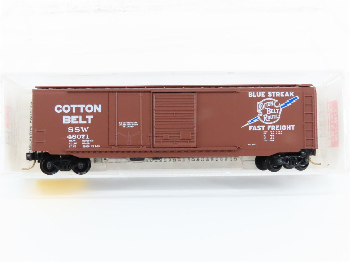 N Micro-Trains Line MTL 33060 SSW Cotton Belt &quot;Blue Streak&quot; 50&#39; Box Car #48071