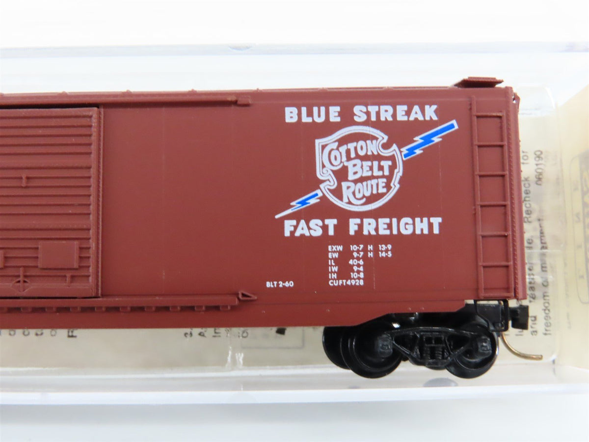 N Micro-Trains Line MTL 33060 SSW Cotton Belt &quot;Blue Streak&quot; 50&#39; Box Car #48079