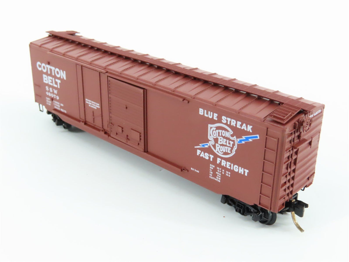 N Micro-Trains Line MTL 33060 SSW Cotton Belt &quot;Blue Streak&quot; 50&#39; Box Car #48079