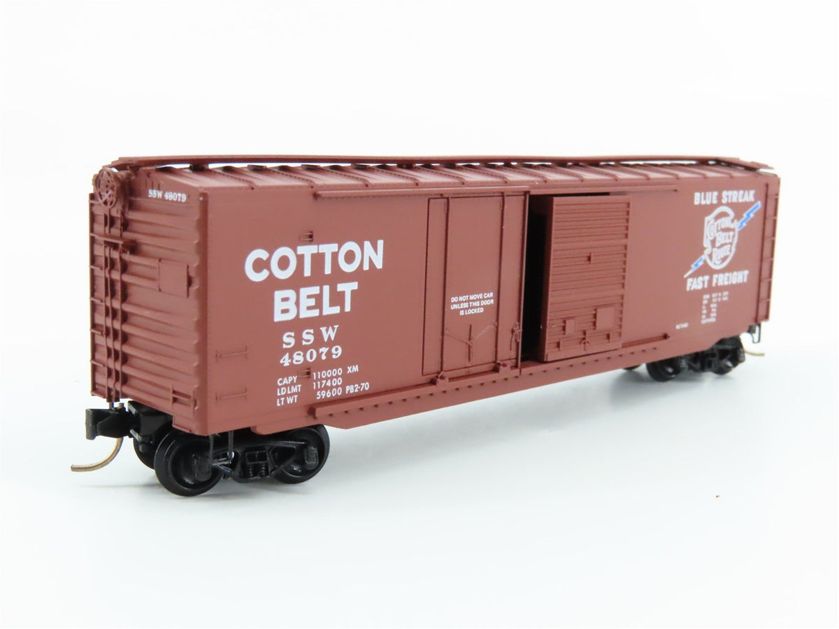 N Micro-Trains Line MTL 33060 SSW Cotton Belt &quot;Blue Streak&quot; 50&#39; Box Car #48079