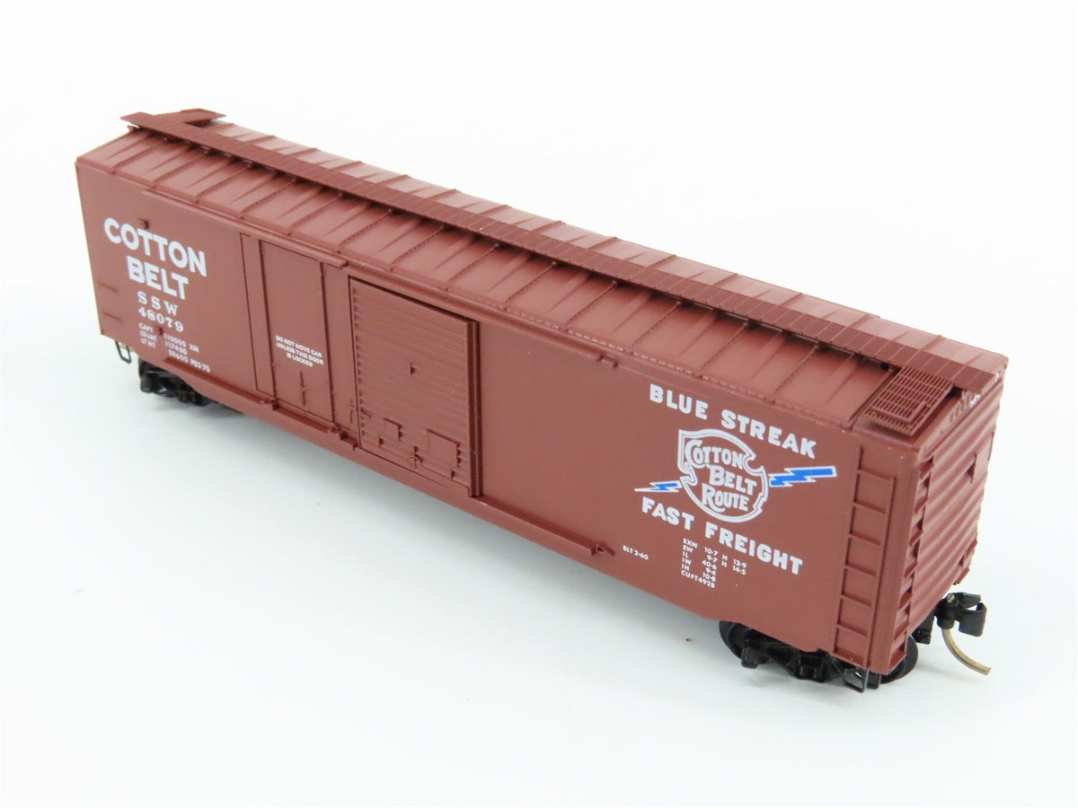 N Micro-Trains Line MTL 33060 SSW Cotton Belt &quot;Blue Streak&quot; 50&#39; Box Car #48079