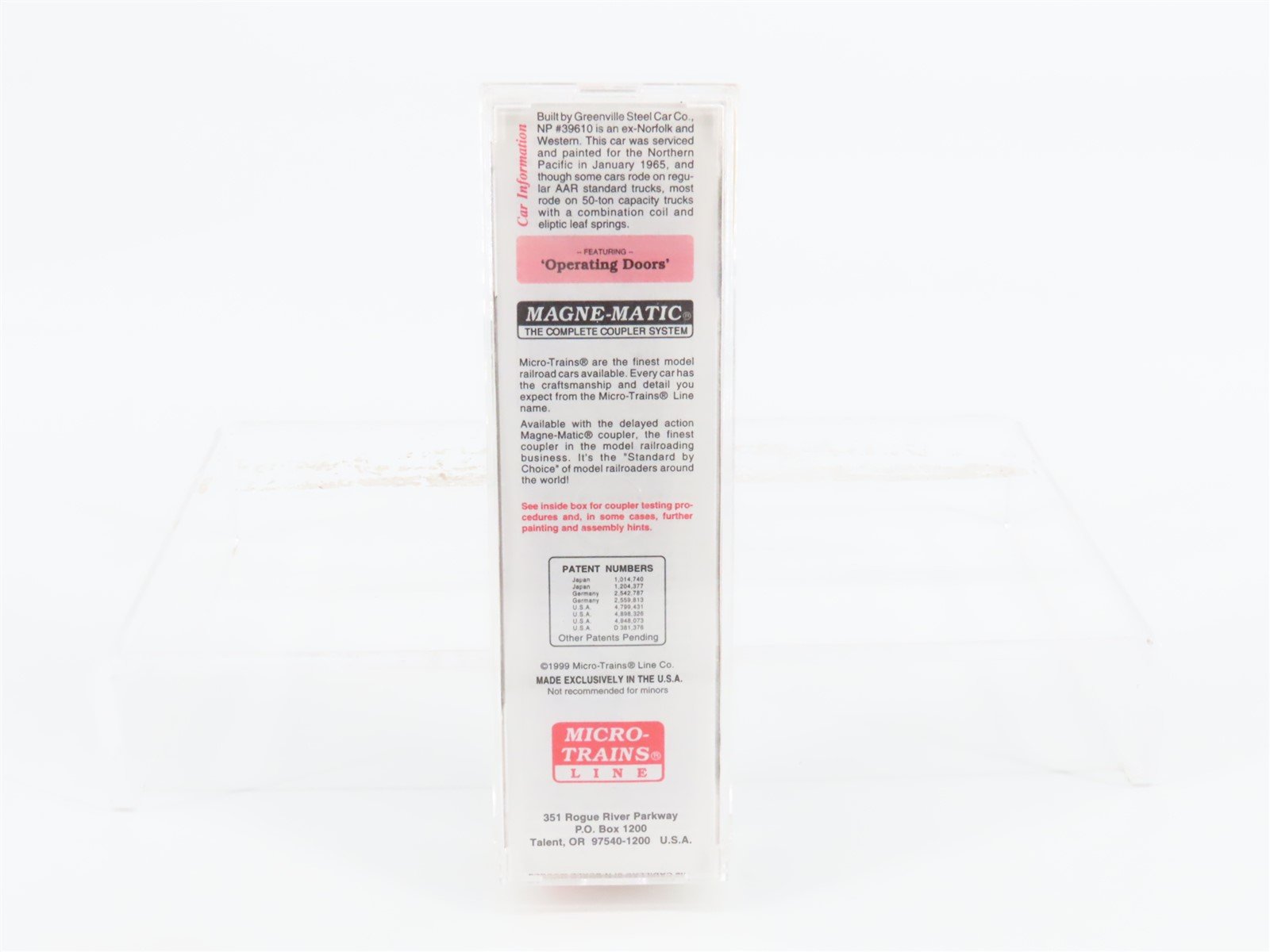 N Scale Micro-Trains Line MTL 79020 NP Northern Pacific 50' Box Car #39610