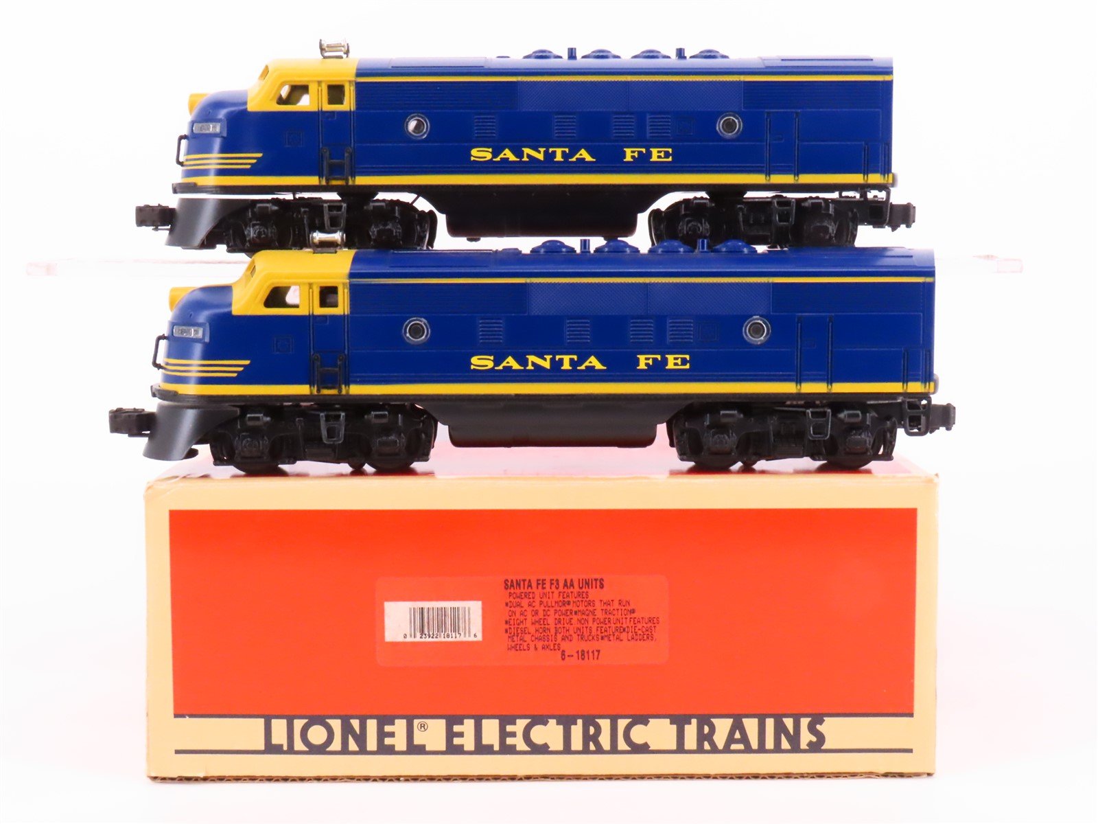 O Gauge 3-Rail Lionel 6-18117 ATSF Santa Fe F3 A/A Diesel Locomotive Set