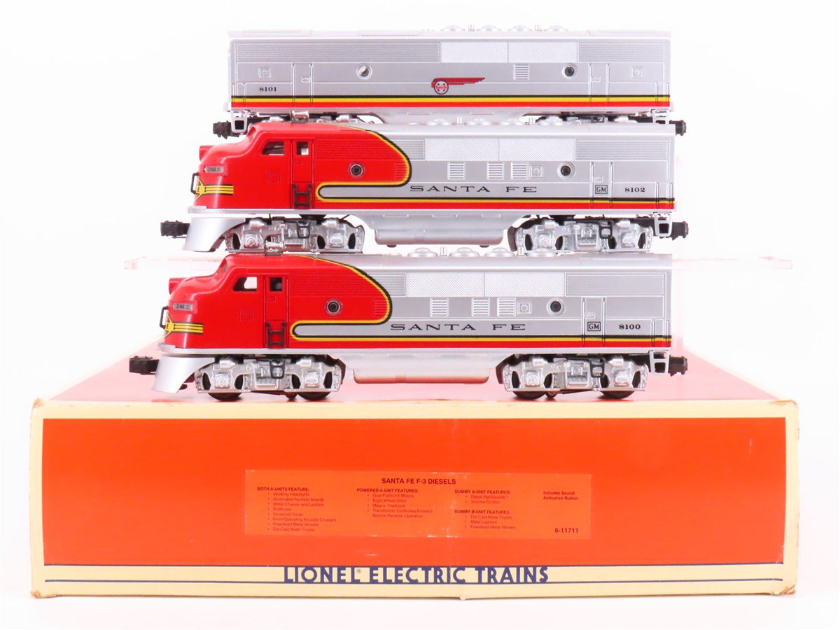 O Gauge 3-Rail Lionel 6-11711 ATSF Santa Fe F3 A/B/A Diesel Locomotive Set