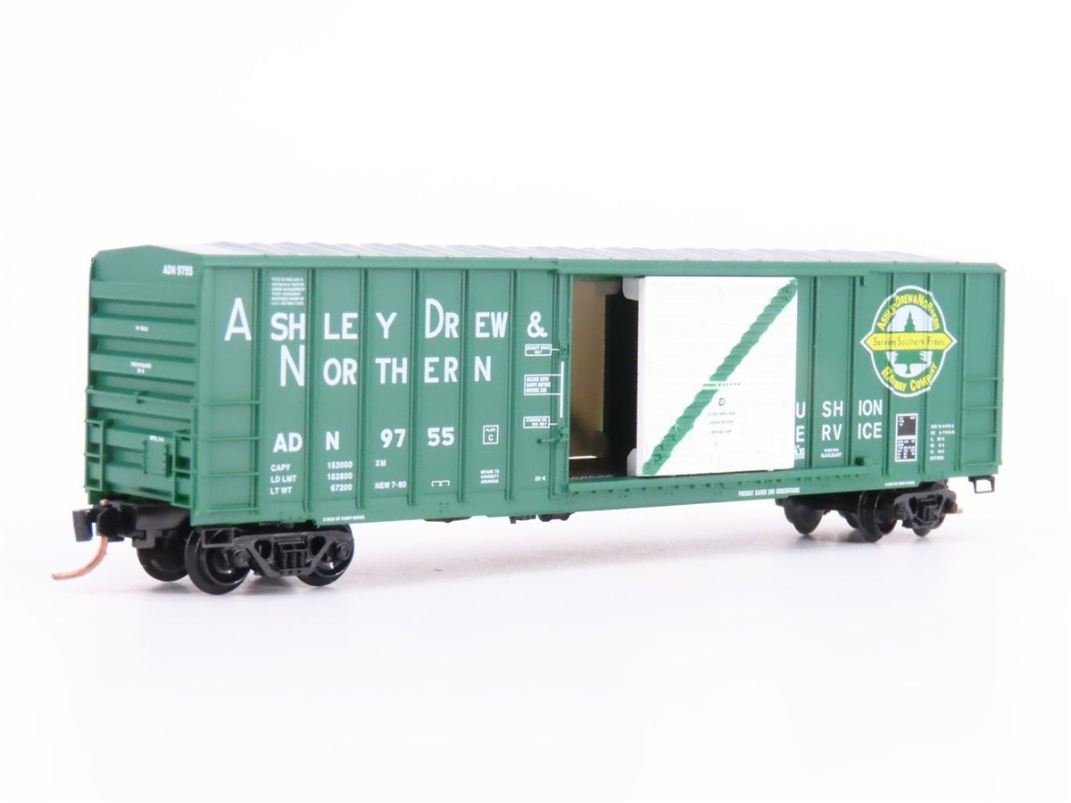 N Scale Micro-Trains MTL 25590 ADN Ashley Drew &amp; Northern 50&#39; Box Car #9755