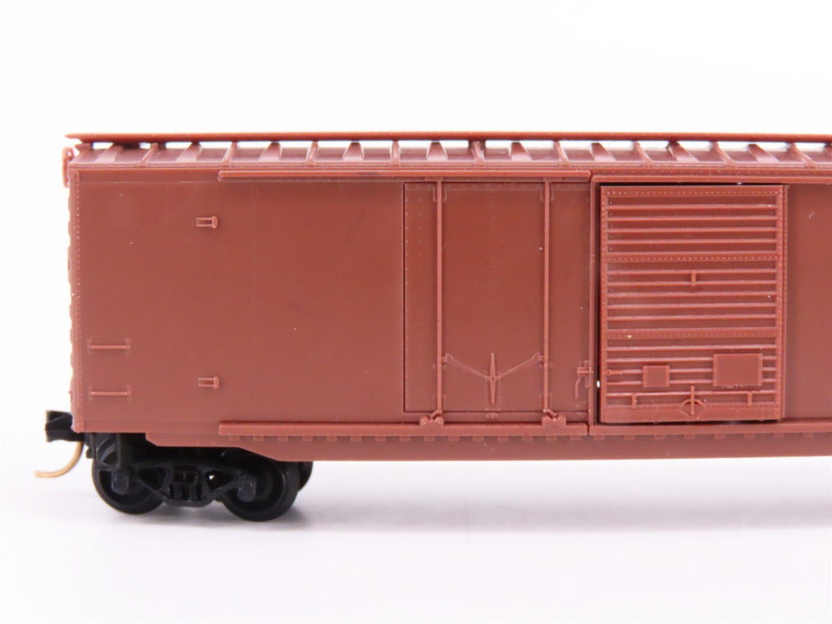 N Scale Micro-Trains MTL Undecorated Brown 50&#39; Plug &amp; Sliding Door Box Car