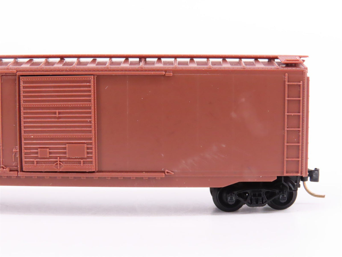 N Scale Micro-Trains MTL Undecorated Brown 50&#39; Plug &amp; Sliding Door Box Car