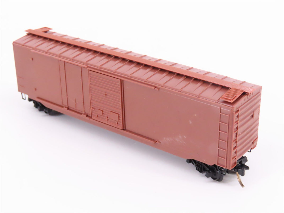 N Scale Micro-Trains MTL Undecorated Brown 50&#39; Plug &amp; Sliding Door Box Car